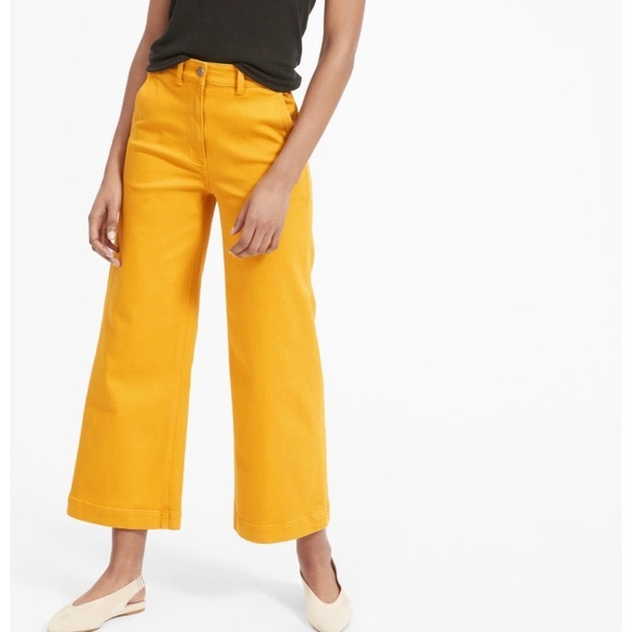 Everlane Denim - Everlane Wide Leg Cropped Denim Yellow Pants